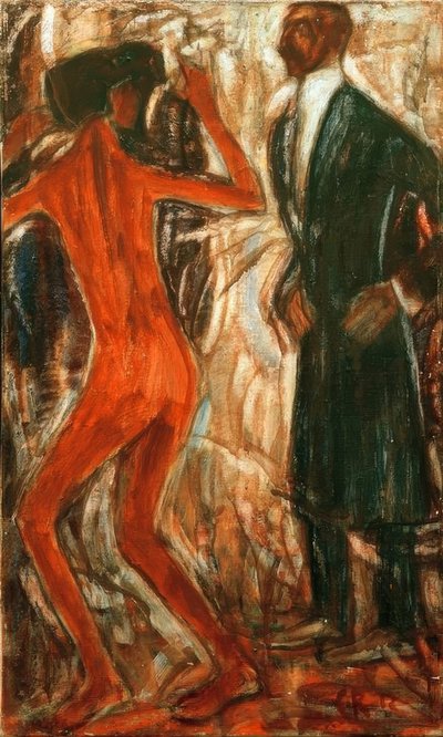 Hombre en frac y bailarina de Christian Rohlfs