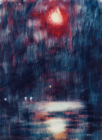 Luz de luna en el Lago Maggiore; Mondschein am Lago Maggiore de Christian Rohlfs