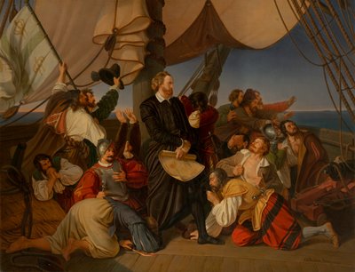 Colón descubre las costas de América, 1846 de Christian Ruben