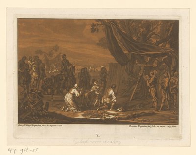 Oración antes de la batalla Jinetes, caballos y batallas (título de la serie) de Christian Rugendas