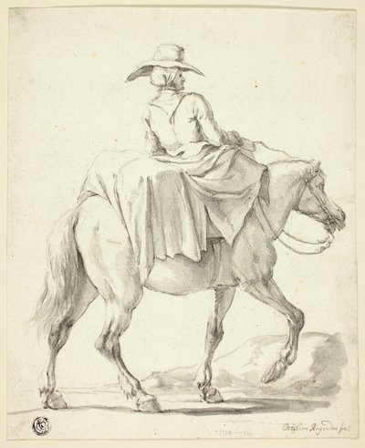 Mujer del mercado a caballo de Christian Rugendas