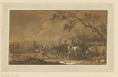 Soldados en el campamento Jinetes, caballos y batallas (título de la serie) de Christian Rugendas