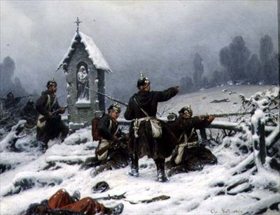 Escaramuza Invernal junto a un Santuario, 1846 de Christian Sell