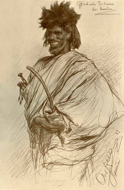 Hombre Bishari, Asuán, Egipto de Christian Wilhelm Allers
