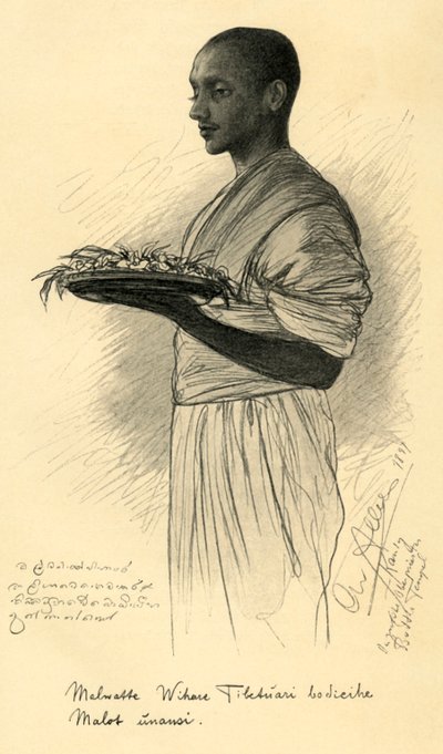 Monje budista, Ceilán, 1898 de Christian Wilhelm Allers