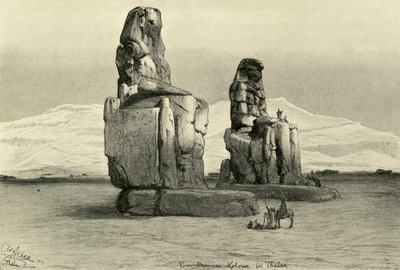 Colosos de Memnón en Tebas, Egipto, 1898 de Christian Wilhelm Allers