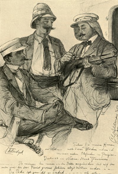 Europeos a bordo del barco, 1898 de Christian Wilhelm Allers