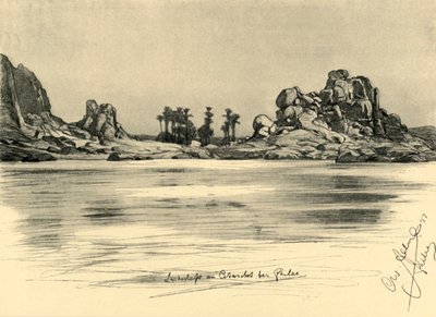 Primera Catarata cerca de la Isla de Philae en el Río Nilo, Egipto, 1898 de Christian Wilhelm Allers