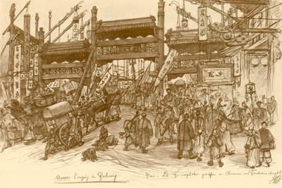 Puertas en Pekín, China, 1898 de Christian Wilhelm Allers