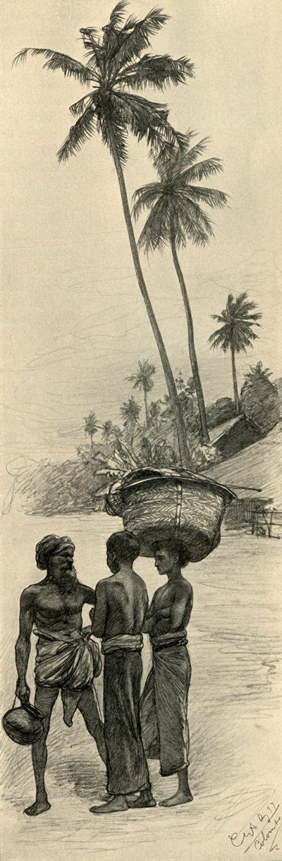 Grupo de hombres, Colombo, Ceilán de Christian Wilhelm Allers
