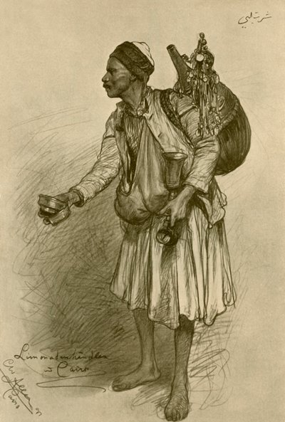 Vendedor de limonada, El Cairo, Egipto, 1898 de Christian Wilhelm Allers