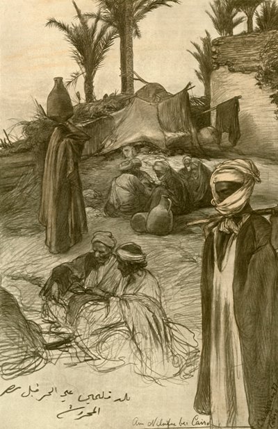 En las orillas del Nilo en El Cairo, 1898 de Christian Wilhelm Allers