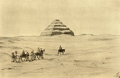 Pirámide de Djoser en Saqqara, cerca de El Cairo, Egipto de Christian Wilhelm Allers