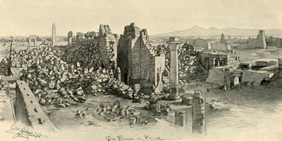 Templos en ruinas en Karnak, Egipto, 1898 de Christian Wilhelm Allers