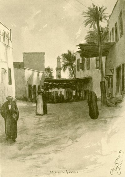 Calle en Asuán, Egipto, 1898 de Christian Wilhelm Allers