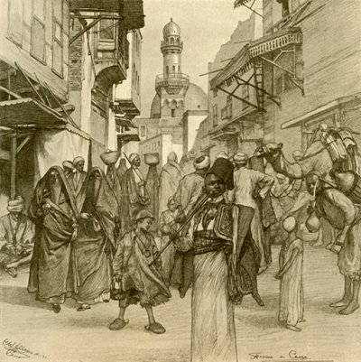 Calle en El Cairo, 1898 de Christian Wilhelm Allers