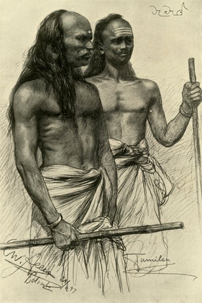 Hombres tamiles, Colombo, Ceilán, 1898. de Christian Wilhelm Allers