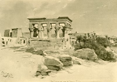 El Templo de Isis y el Quiosco de Trajano en la Isla de Filae, Egipto, 1898 de Christian Wilhelm Allers