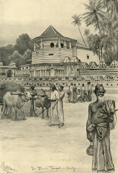 El Templo del Diente, Kandy, Ceilán, 1898 de Christian Wilhelm Allers
