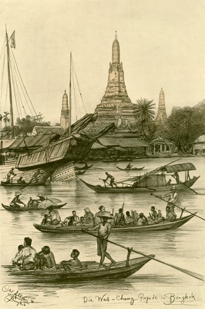 Wat Chaeng, Bangkok, Siam, 1898 de Christian Wilhelm Allers