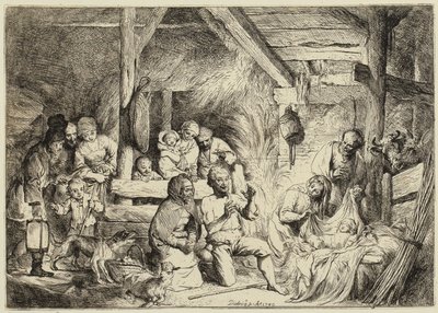 Adoración de los pastores de Christian Wilhelm Ernst Dietrich