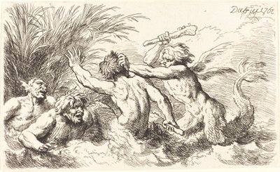 Tritones luchando de Christian Wilhelm Ernst Dietrich