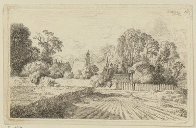 Un camino junto a un campo de trigo de Christian Wilhelm Ernst Dietrich