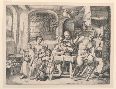 Sátiro en la casa del campesino de Christian Wilhelm Ernst Dietrich