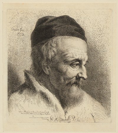 Cabezas de oveja, cabra y carnero con corderos y ovejas recostadas, hoja 3 de la serie «Estudios de animales» de Christian Wilhelm Ernst Dietrich