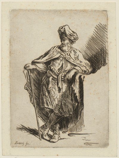 Mujer oriental de pie de Christian Wilhelm Ernst Dietrich