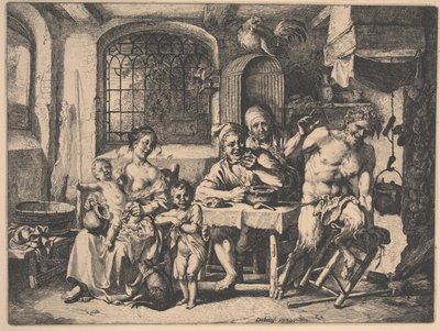 El sátiro en la casa de los campesinos de Christian Wilhelm Ernst Dietrich