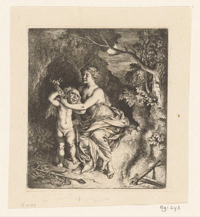 Venus ata una máscara a Amor de Christian Wilhelm Ernst Dietrich