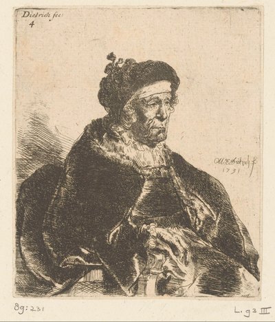 anciana sentada de Christian Wilhelm Ernst Dietrich