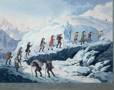 Horace-Benedict de Saussure escalando la cima del Mont Blanc en agosto de 1787 de Christian von Mechel