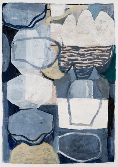Horizontes, 2023 (collage, acrílico, pintura doméstica, técnica mixta sobre cartulina) de Christina Fedyk