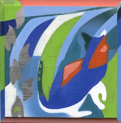 Cat, c. 2008 (acrílico sobre panel de madera) de Christina Saj