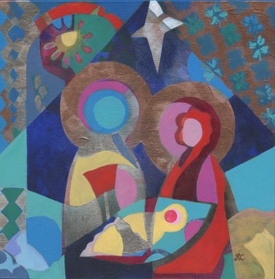 Sagrada Familia, c. 2023 (acrílico sobre panel) de Christina Saj
