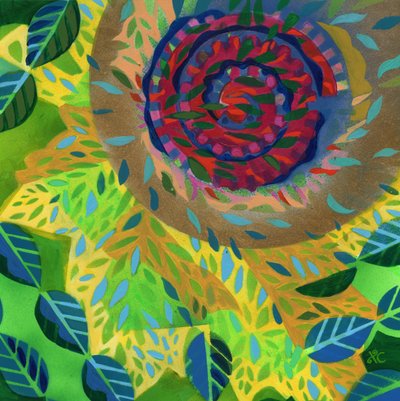 Meditación 11, c. 2017 (acrílico sobre panel de Christina Saj