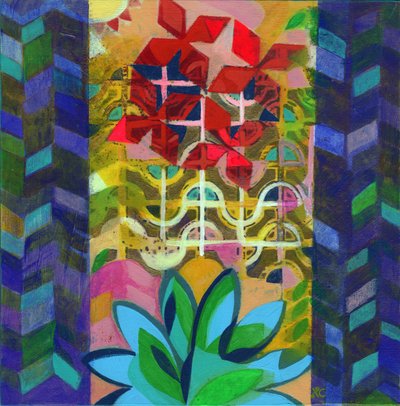 Meditación 14, c. 2017 (acrílico sobre panel de Christina Saj
