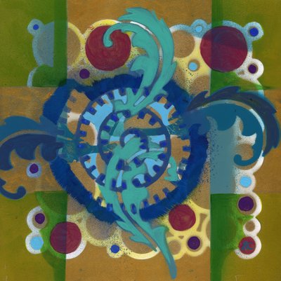 Meditación 17, c. 2017 (acrílico sobre panel) de Christina Saj