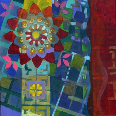Meditación 24, c. 2017 (acrílico sobre panel) de Christina Saj