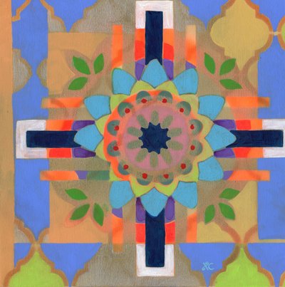 Meditación 25, c. 2017 acrílico sobre panel de Christina Saj