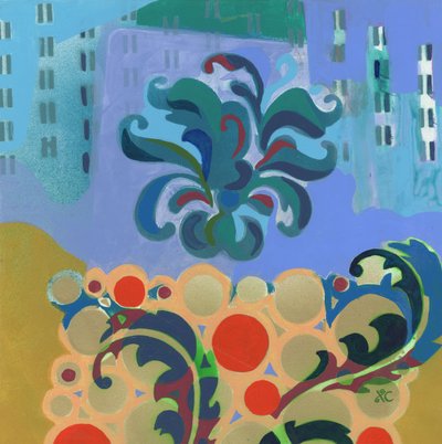 Meditación 34, c. 2017 (acrílico sobre panel) de Christina Saj