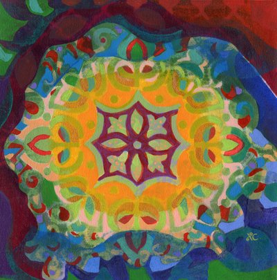 Meditación 38, c 2017 (acrílico sobre panel) de Christina Saj