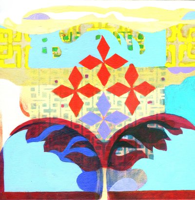 Meditación 6, c. 2017 (acrílico sobre panel) de Christina Saj