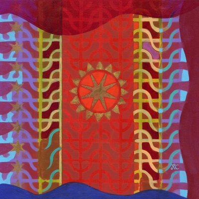 Meditación 7 Lotus c. 2017 (acrílico sobre lienzo de Christina Saj
