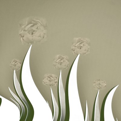 Sutiles flores color crema de Christina Sillen
