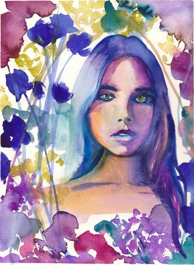 Mujer floral de ensueño de Christine Lindstrom