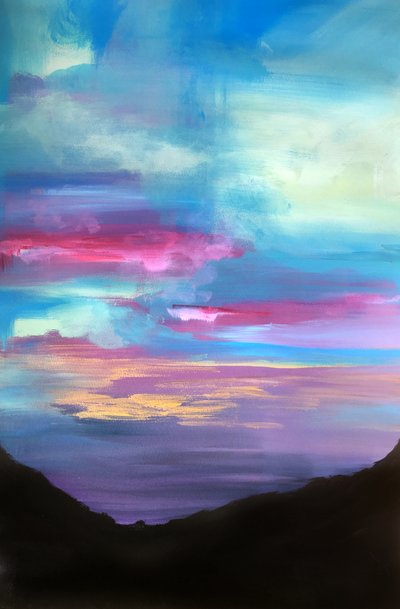 Crepúsculo de montaña de ensueño de Christine Lindstrom