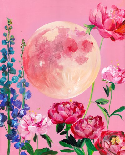 Flores de luna rosa de ensueño de Christine Lindstrom